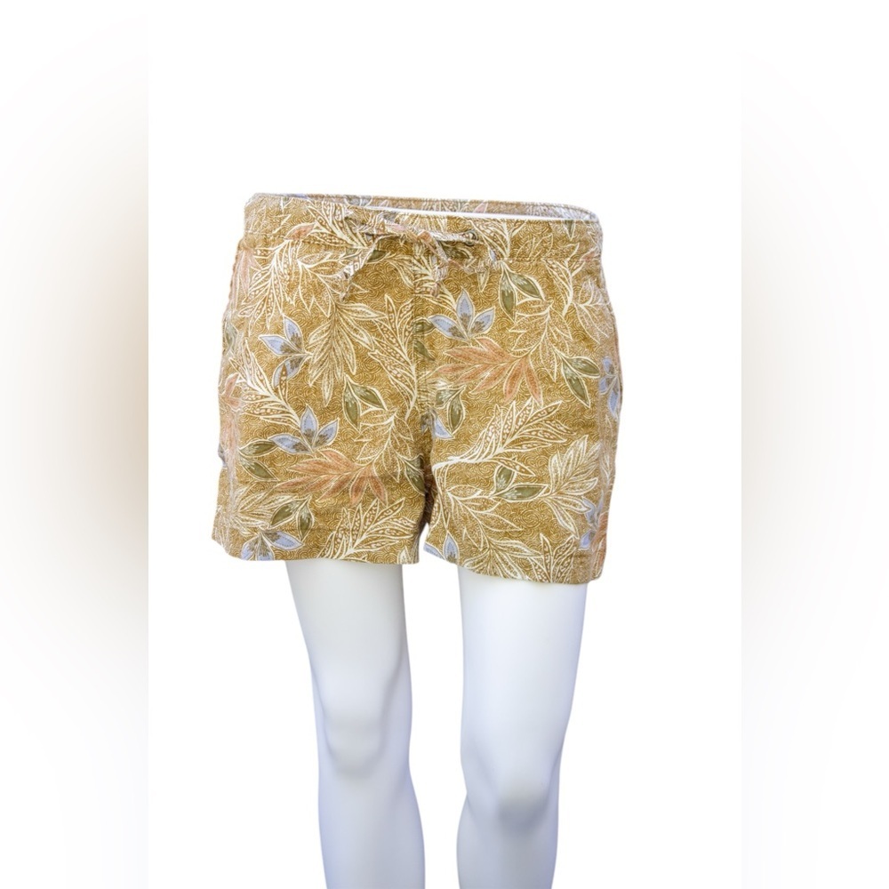 CYNTHIA ROWLEY Linen 2” Pull-on with Floral Leaf Pattern Women’s Shorts Size S
